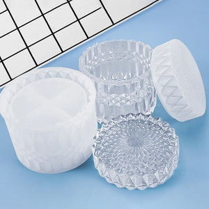 Round Striped Candle Jar Box Mold for Home Decoration