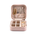 Portable Jewelry Box Faux Leather Zip Ring Earrings Bracelet Pouch