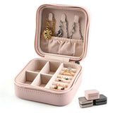 Portable Jewelry Box Faux Leather Zip Ring Earrings Bracelet Pouch
