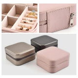 Portable Jewelry Box Faux Leather Zip Ring Earrings Bracelet Pouch