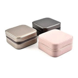 Portable Jewelry Box Faux Leather Zip Ring Earrings Bracelet Pouch