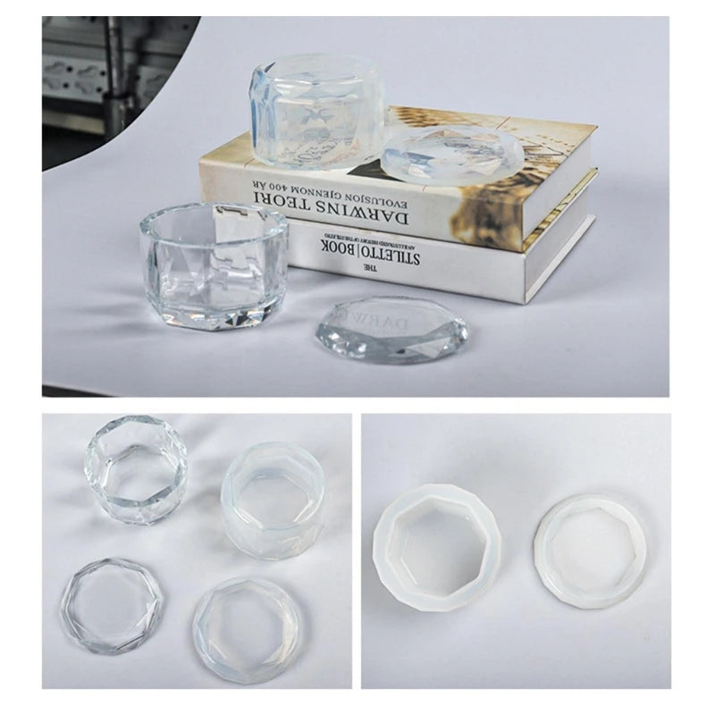 Clear Round Silicone Mold for Storage Trinket Container with Lids