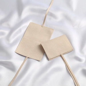 Microfiber Jewelry Ring Earrings Suede Envelope Bag Beige