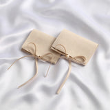 Beige Microfiber Jewelry Envelope Bag with Rope