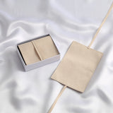 Beige Microfiber Jewelry Envelope Bag with Rope
