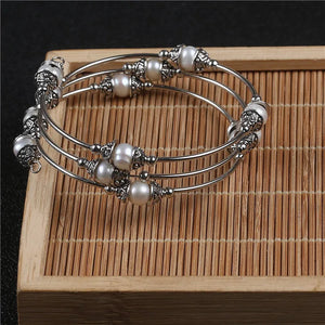 Fresh Water Pearl Wired Bangle Bracelet