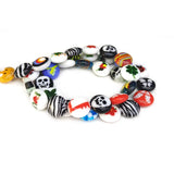 30pcs 12mm Mixed Pattern Lampwork Beads Spacer Circle Bead