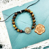 Tiger Eye Bead Strand Bracelet with Constellation Charms