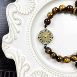 Tiger Eye Bead Strand Bracelet with Constellation Charms