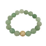 Strand Bracelets Faceted Stone Mix Micro Zircon Pave Ball Beads 10MM