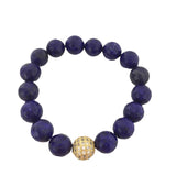 Strand Bracelets Faceted Stone Mix Micro Zircon Pave Ball Beads 10MM