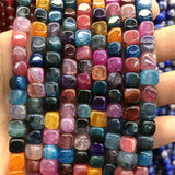 Rainbow Onyx Rectangle Slab Loose Beads Mixtz Natural Crack Agate Pendants
