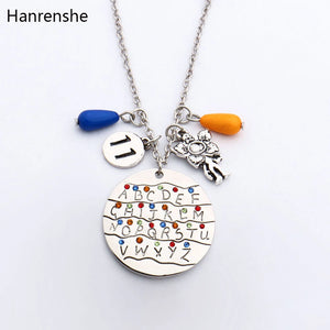 Stranger Things Alphabet Light Wall Monster Charm Necklaces