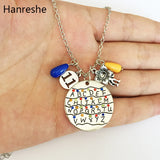 Stranger Things Alphabet Light Wall Monster Charm Necklaces