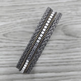 Vintage Wide Leather Braided Bracelet Leopard Print Bangle