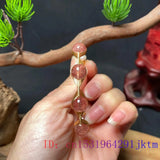 Strawberry Beaded Bracelet Gift Vintage Jade Talisman 925 Silver Jewelry