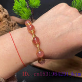 Strawberry Beaded Bracelet Gift Vintage Jade Talisman 925 Silver Jewelry