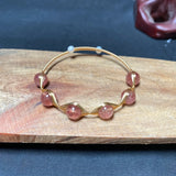 Strawberry Beaded Bracelet Gift Vintage Jade Talisman 925 Silver Jewelry