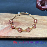 Strawberry Beaded Bracelet Gift Vintage Jade Talisman 925 Silver Jewelry