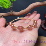 Strawberry Beaded Bracelet Gift Vintage Jade Talisman 925 Silver Jewelry