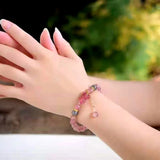 Strawberry Crystal Beads Small Bear Bracelets Charms For Jewelry Making