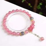 Strawberry Crystal Beads Small Bear Bracelets Charms For Jewelry Making