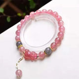 Strawberry Crystal Beads Small Bear Bracelets Charms For Jewelry Making