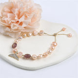 Strawberry Crystal Baroque Pearl Bracelet