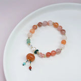 Strawberry Crystal Agate Lucky Bracelet Women Jewelry
