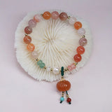 Strawberry Crystal Agate Lucky Bracelet Women Jewelry