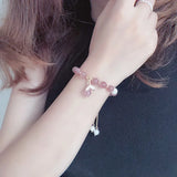 Strawberry Crystal Mermaid Bracelet Natural Stone Women Girl Jewelry