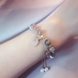 Strawberry Crystal Mermaid Bracelet Natural Stone Women Girl Jewelry