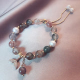 Strawberry Crystal Mermaid Bracelet Natural Stone Women Girl Jewelry