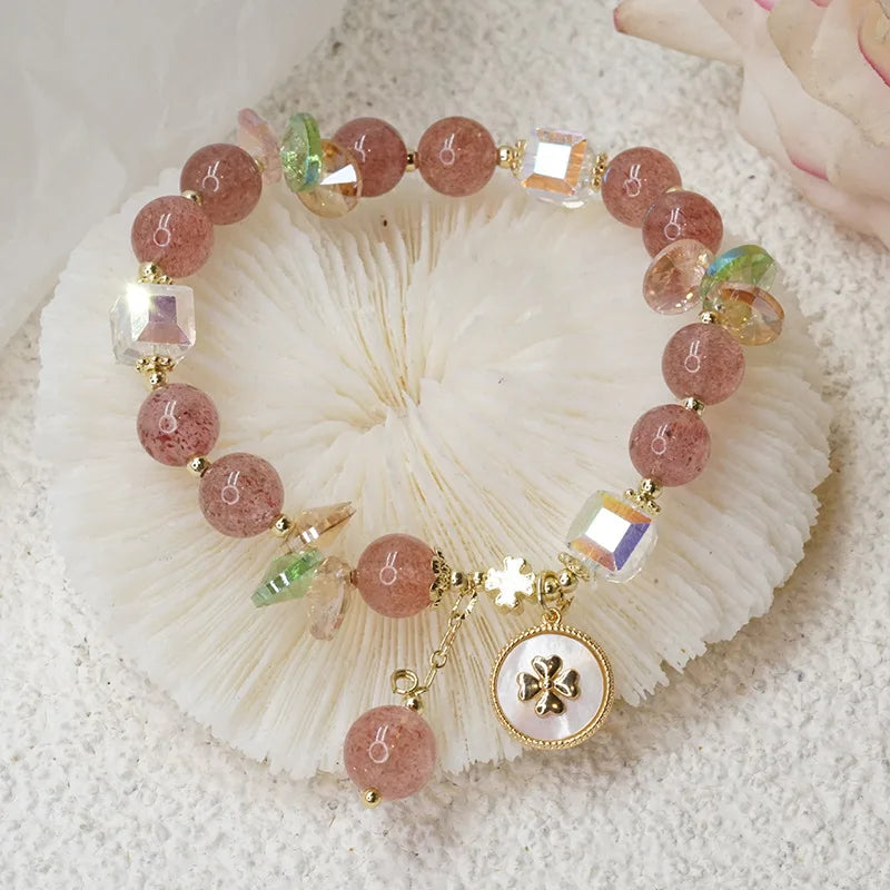 Strawberry Crystal Shell Bracelet Women Jewelry
