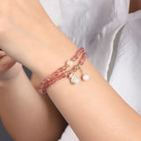 Strawberry Crystal Money Bag Bracelet To Attract Wealth