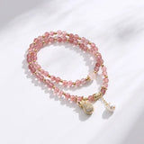 Strawberry Crystal Money Bag Bracelet To Attract Wealth