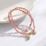 Strawberry Crystal Money Bag Bracelet To Attract Wealth