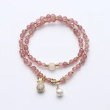 Strawberry Crystal Money Bag Bracelet To Attract Wealth
