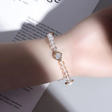 Strawberry Crystal Moonstone Women's Bracelet Amethyst Peach Blossom BFF Gift