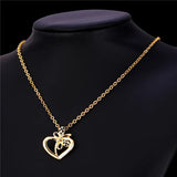 Strawberry Heart Pendant Necklace Charms Jewelry Gift