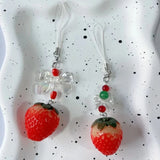 Strawberry Keychain Bowknot Phone Charm Y2K Jewelry