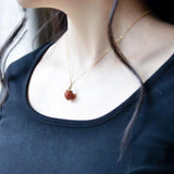 Strawberry Agate Pendant S925 Sterling Silver Plated Clavicle Chain Gift