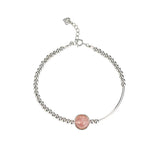 Strawberry Quartz Beaded Bracelet 925 Silver Kpop Style Hand Accessory Gift