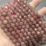 Strawberry Quartz Beads 6-10mm Faceted Natural Stone Cut Loose Gem