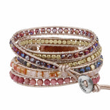 Strawberry Quartz Crystal Stone Wrap Bracelet for Women