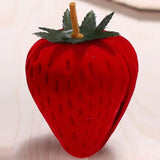 Strawberry Velvet Red Heart Jewelry Box Ring Case Earrings Display Cases Holder
