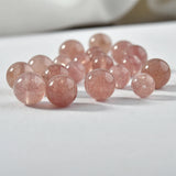 Strawberry Crystal Loose Beads Rose Stone Round Beads DIY Jewelry Materials