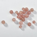 Strawberry Crystal Loose Beads Rose Stone Round Beads DIY Jewelry Materials