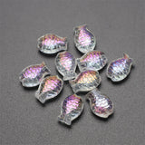 60pcs DIY Necklace Handmake Accessories Plated Spacer Fish Crystal Glass Beads