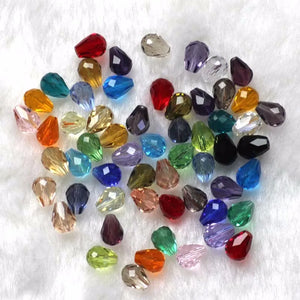 50pcs Crystal Glass Tear Drop Beads for Jewelry Making